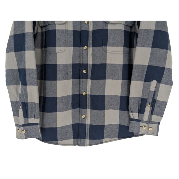 REDHEAD Mens Heavy Cotton Shacket Sz XL Blue Large Check Poly Lining and Filling - Picture 5 of 13
